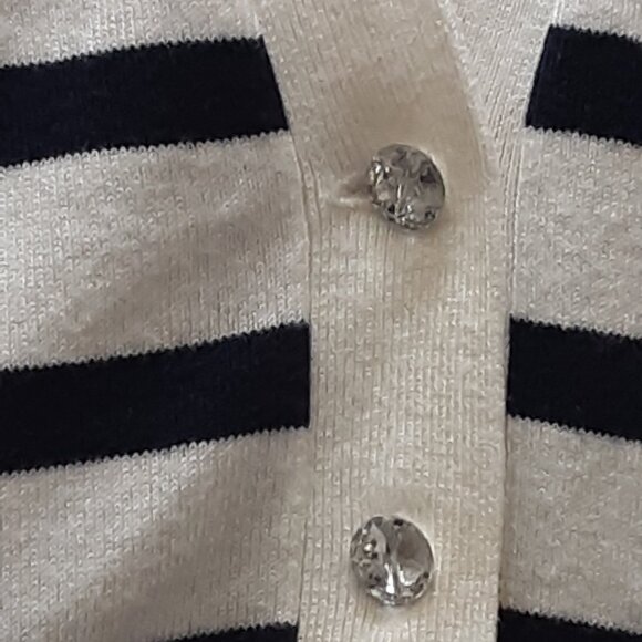 Express Striped V Neck Cardigan Sweater - Picture 3 of 6